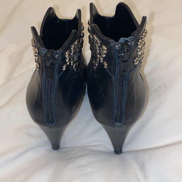 Leather booties with silver studs size 37 - Picture 2 of 4